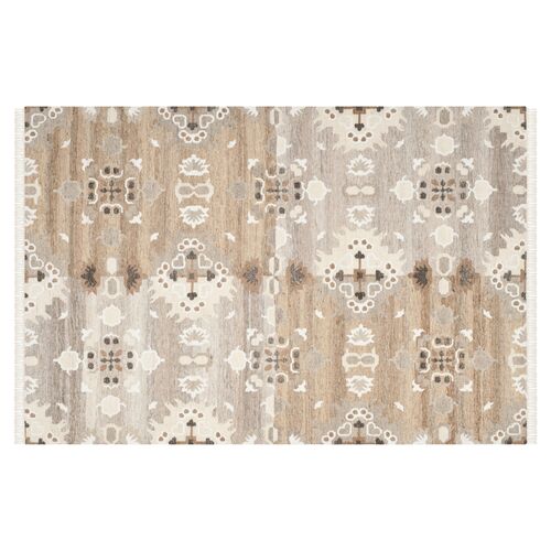 Moone Flat-Weave Rug, Gray 1 Moone Flat-Weave Rug, Gray