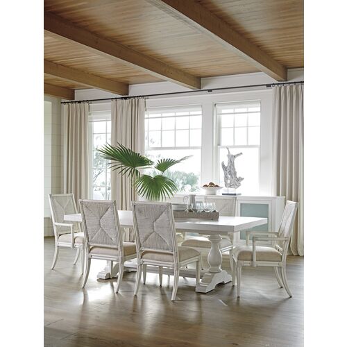 Ocean Breeze Captiva Rectangular Extension Dining Table, White 6 Ocean Breeze Captiva Rectangular Extension Dining Table, White