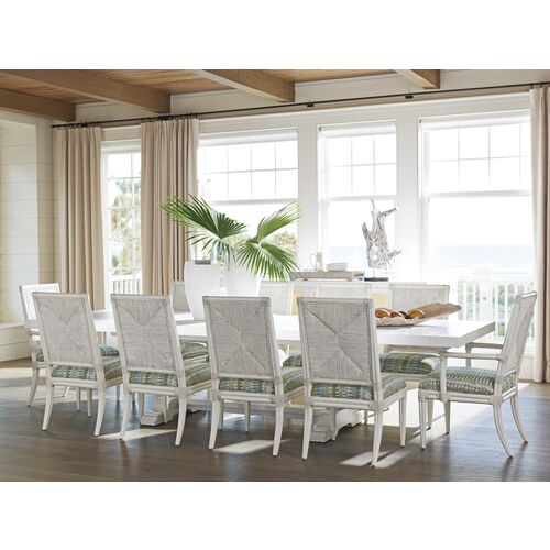 Ocean Breeze Captiva Rectangular Extension Dining Table, White 9 Ocean Breeze Captiva Rectangular Extension Dining Table, White