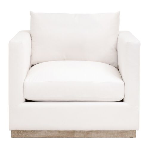 Ryan Plinth-Base Sofa Chair, Pearl Performance 2 Ryan Plinth-Base Sofa Chair, Pearl Performance