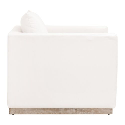 Ryan Plinth-Base Sofa Chair, Pearl Performance 3 Ryan Plinth-Base Sofa Chair, Pearl Performance