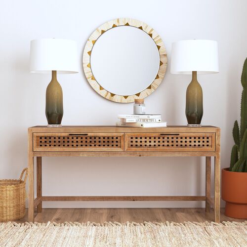 Lazuli 2-Drawer Console Table, Natural 2 Lazuli 2-Drawer Console Table, Natural