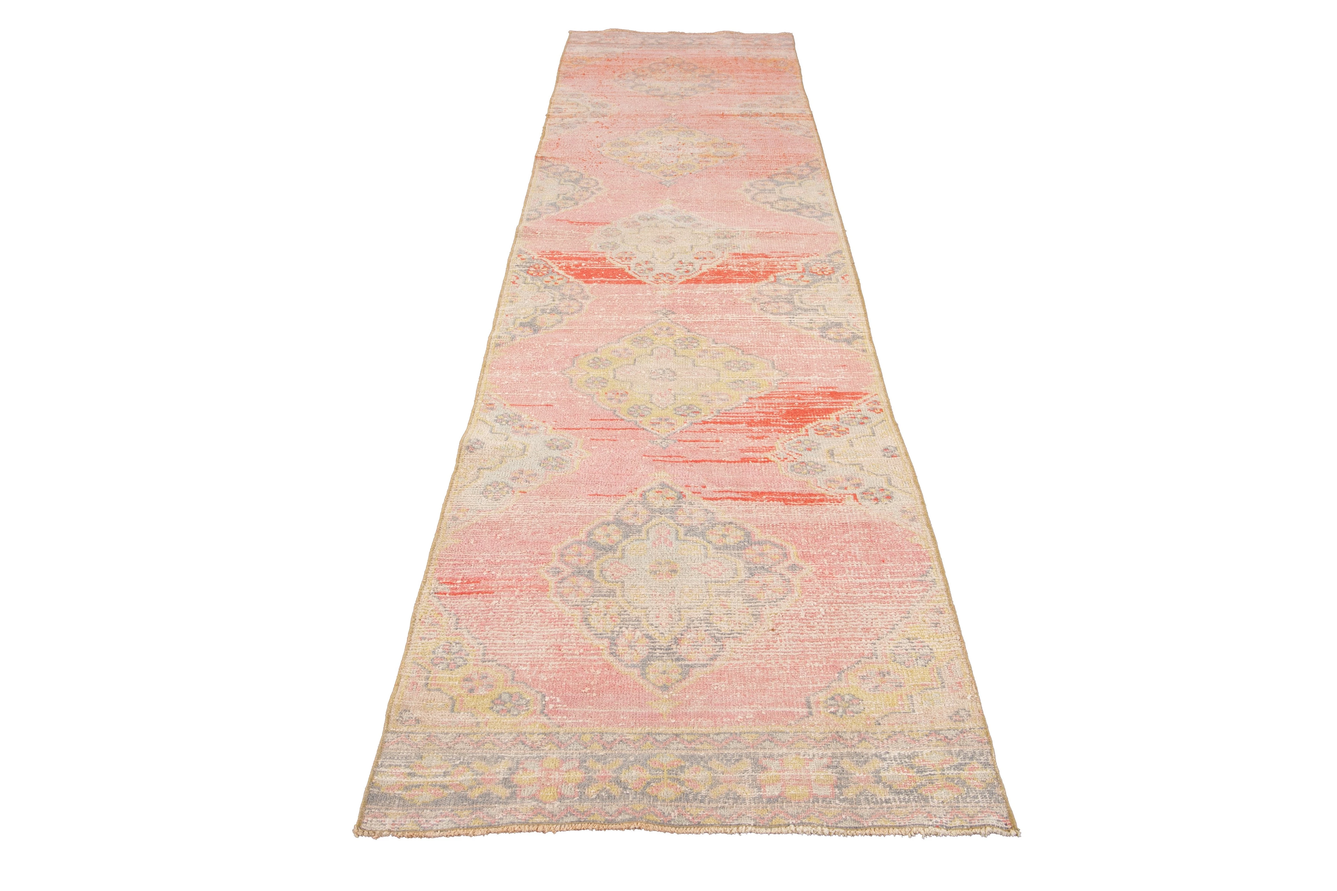 Vintage Turkish Geometric Wool Runner 3 Vintage Turkish Geometric Wool Runner
