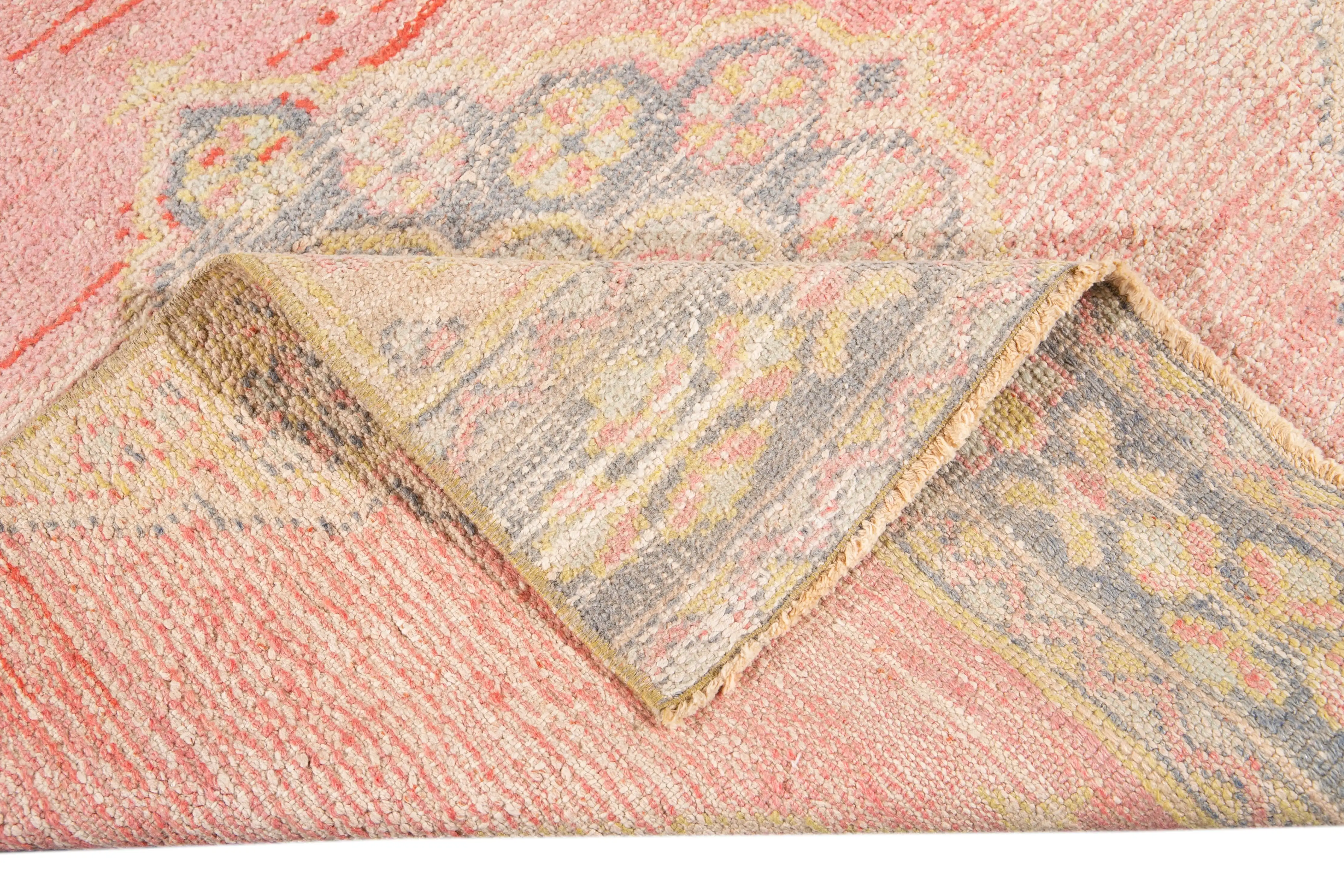 Vintage Turkish Geometric Wool Runner 4 Vintage Turkish Geometric Wool Runner