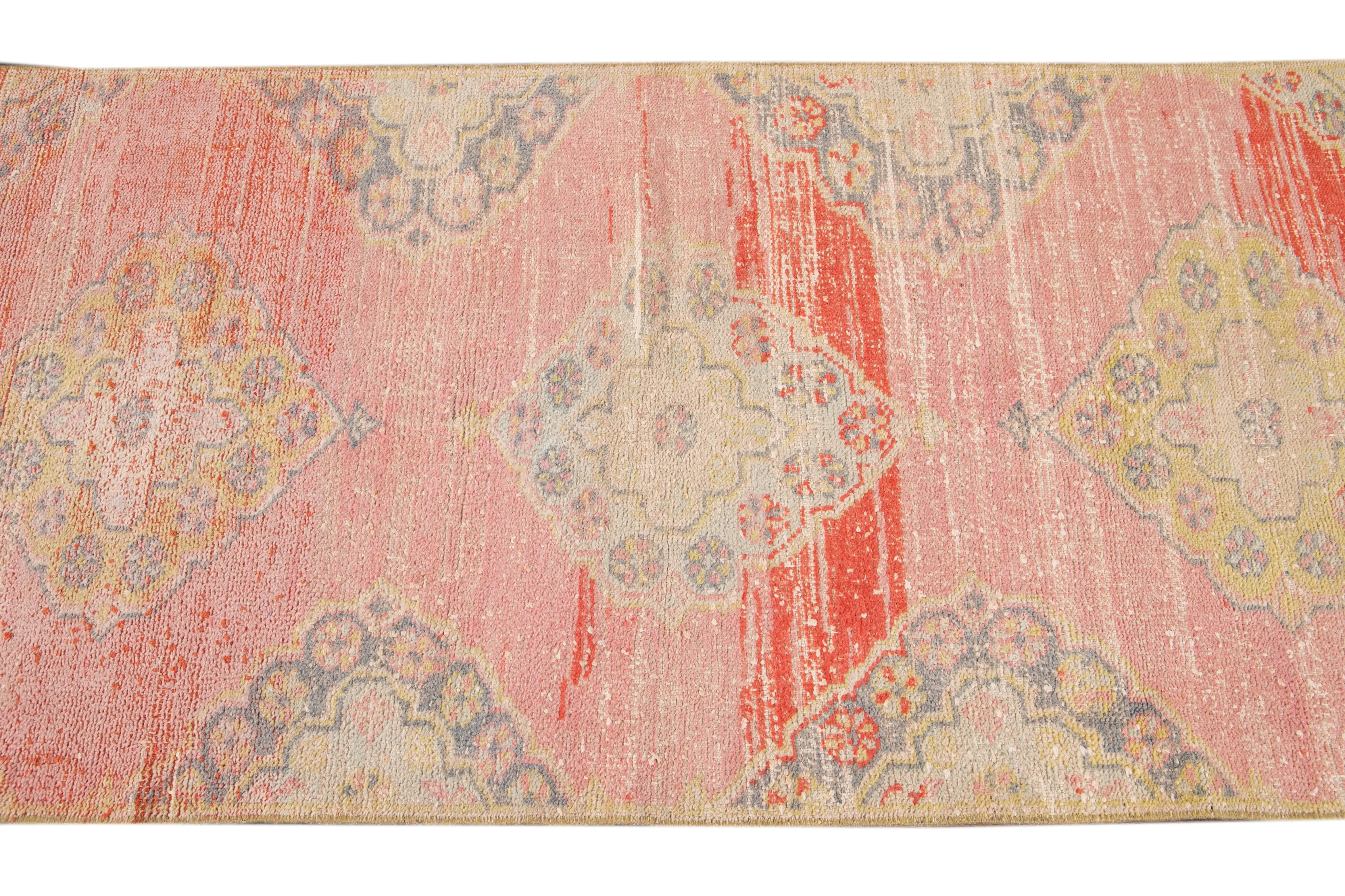 Vintage Turkish Geometric Wool Runner 5 Vintage Turkish Geometric Wool Runner