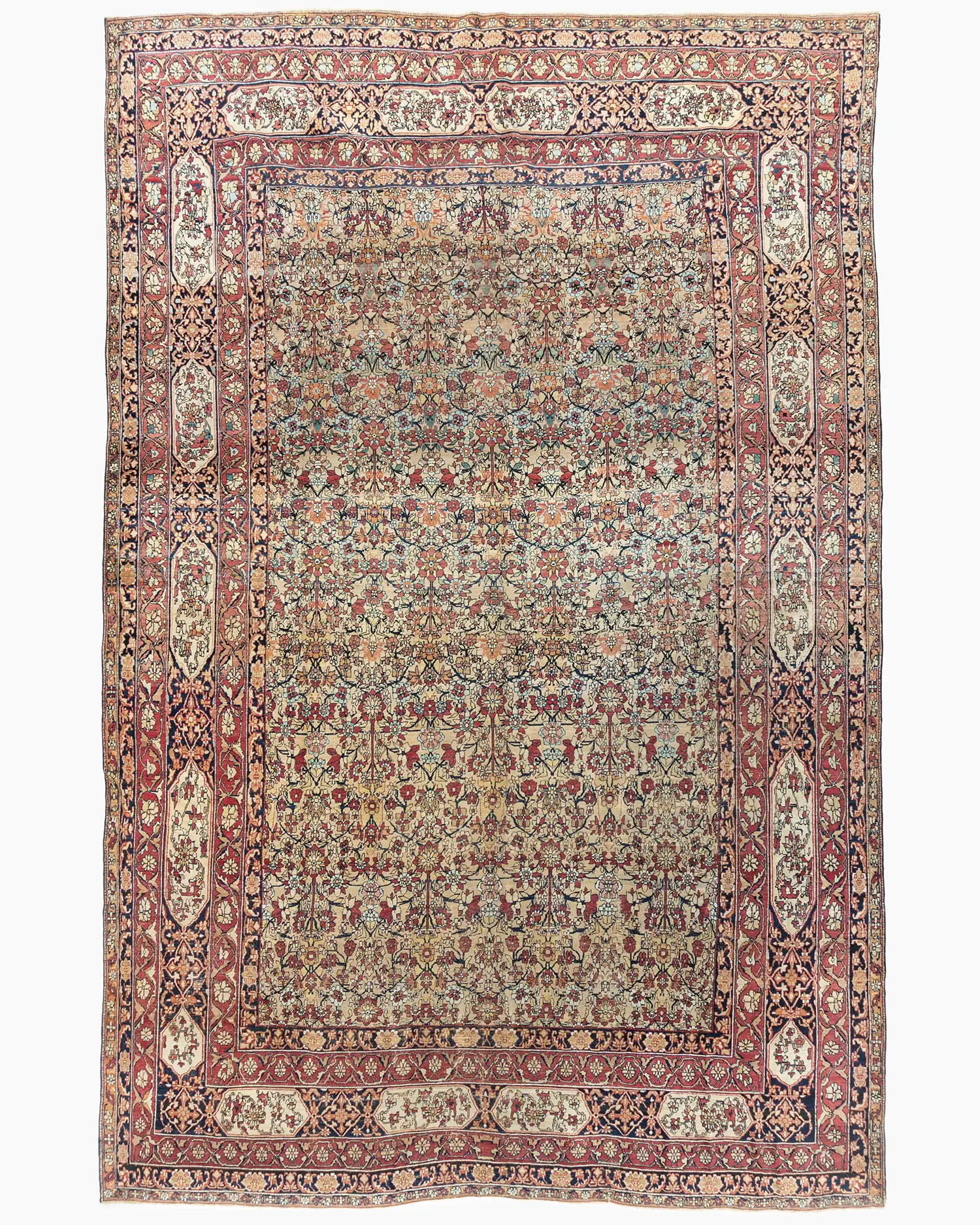 Antique Persian Kerman Rug 8'10 X 13'7 1 Antique Persian Kerman Rug 8'10 X 13'7
