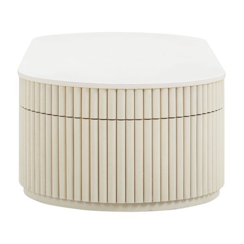 Stella Oval Fluted Coffee Table, Cream 4 Stella Oval Fluted Coffee Table, Cream