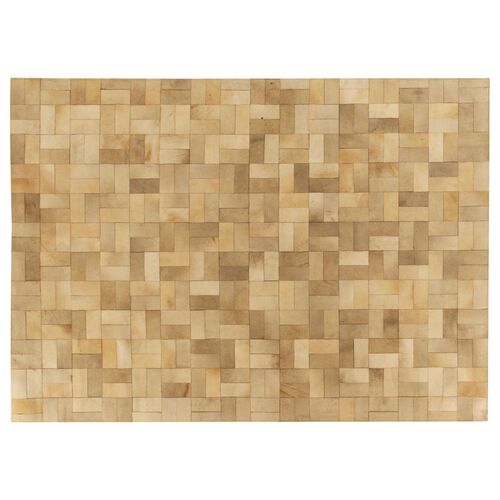Stitched Cobblestone Hide Rug, Ivory 1 Stitched Cobblestone Hide Rug, Ivory