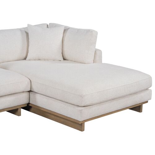 Mia Sectional Chaise, Cream Performance 4 Mia Sectional Chaise, Cream Performance