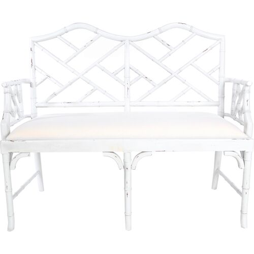 Marcia Chippendale Settee, White 2 Marcia Chippendale Settee, White