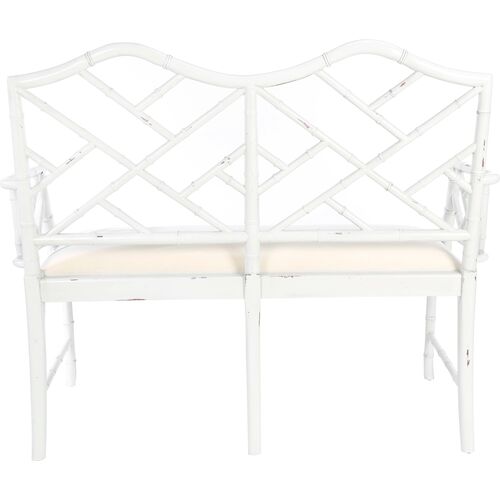Marcia Chippendale Settee, White 3 Marcia Chippendale Settee, White