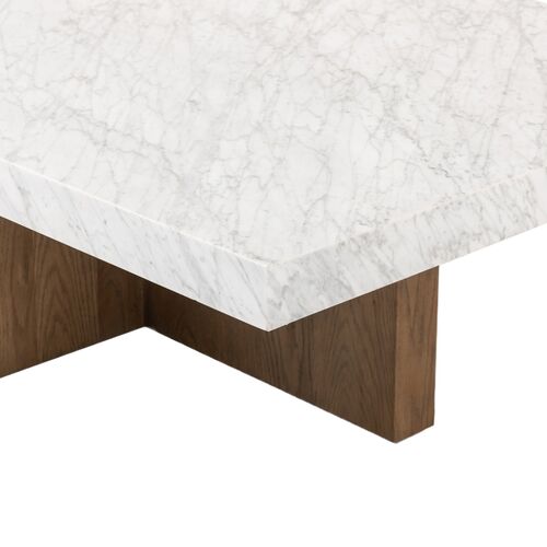 Valentina Rectangular Coffee Table, White Carrara Marble 2 Valentina Rectangular Coffee Table, White Carrara Marble