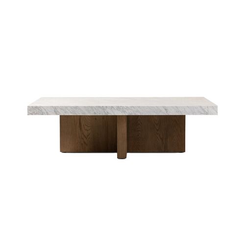 Valentina Rectangular Coffee Table, White Carrara Marble 3 Valentina Rectangular Coffee Table, White Carrara Marble