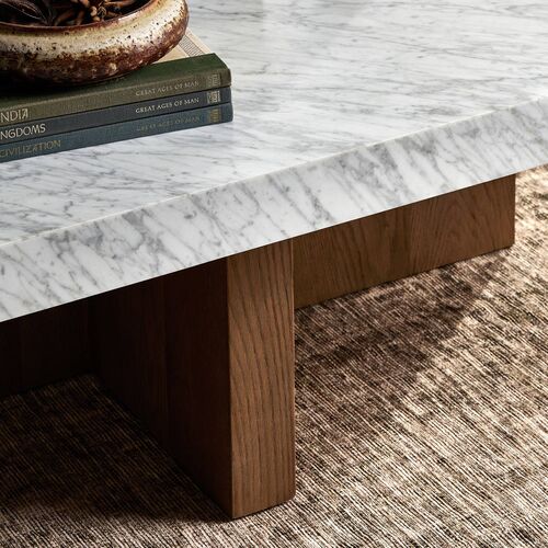 Valentina Rectangular Coffee Table, White Carrara Marble 9 Valentina Rectangular Coffee Table, White Carrara Marble