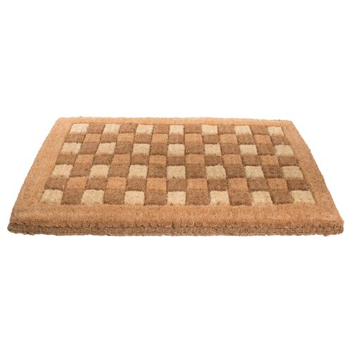 Square Pattern Doormat, Brown 2 Square Pattern Doormat, Brown