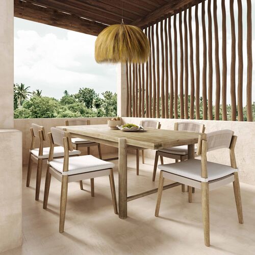 Daxton Outdoor Rectangular Dining Table, Light Teak 2 Daxton Outdoor Rectangular Dining Table, Light Teak