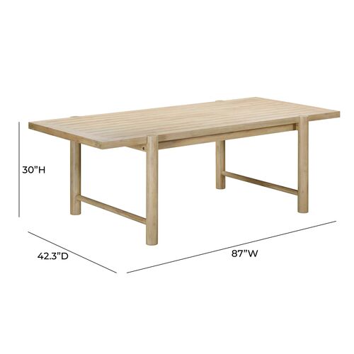 Daxton Outdoor Rectangular Dining Table, Light Teak 7 Daxton Outdoor Rectangular Dining Table, Light Teak