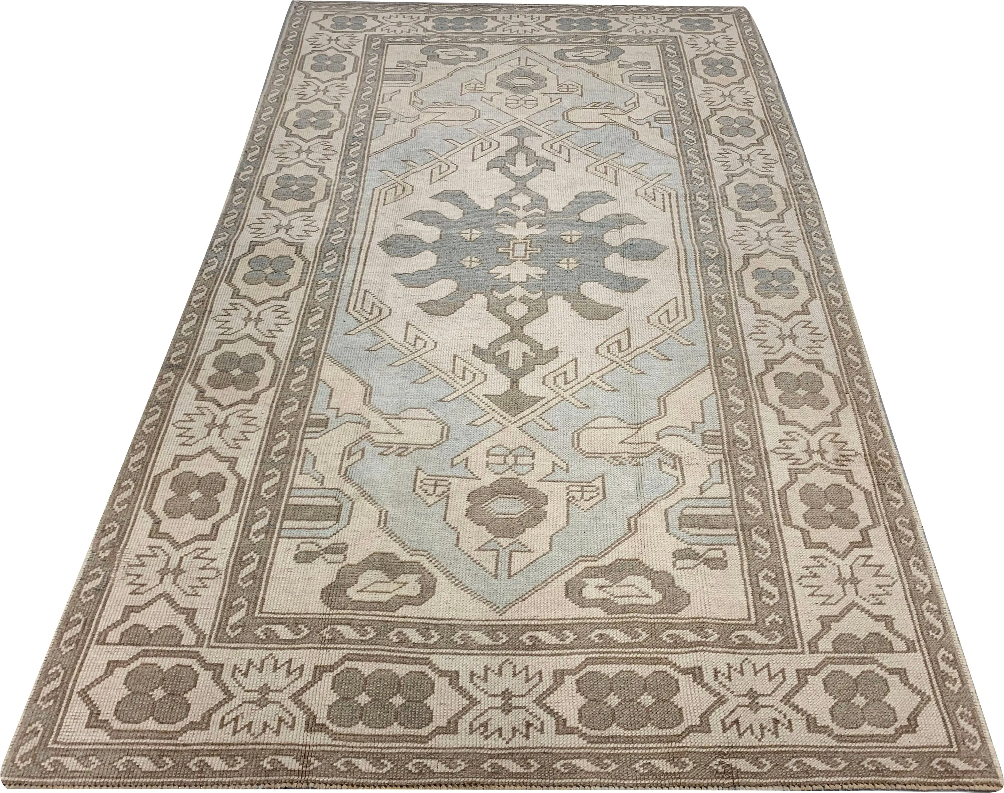 Turkish Oushak Rug 4'5" X 7'4" 5 Turkish Oushak Rug 4'5" X 7'4"