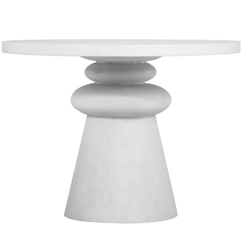 Kenzi 42" Round Dining Table, White 1 Kenzi 42" Round Dining Table, White