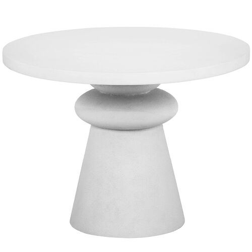 Kenzi 42" Round Dining Table, White 2 Kenzi 42" Round Dining Table, White