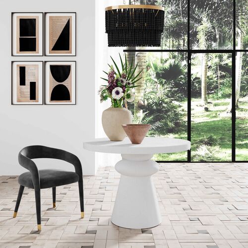 Kenzi 42" Round Dining Table, White 6 Kenzi 42" Round Dining Table, White