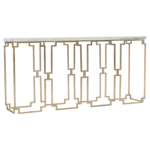 Evermore Geometric Marble Top Console Table, Gold 1 Evermore Geometric Marble Top Console Table, Gold