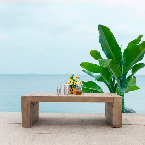 Hale Outdoor Eucalyptus Patio Coffee Table, Natural 2 Hale Outdoor Eucalyptus Patio Coffee Table, Natural