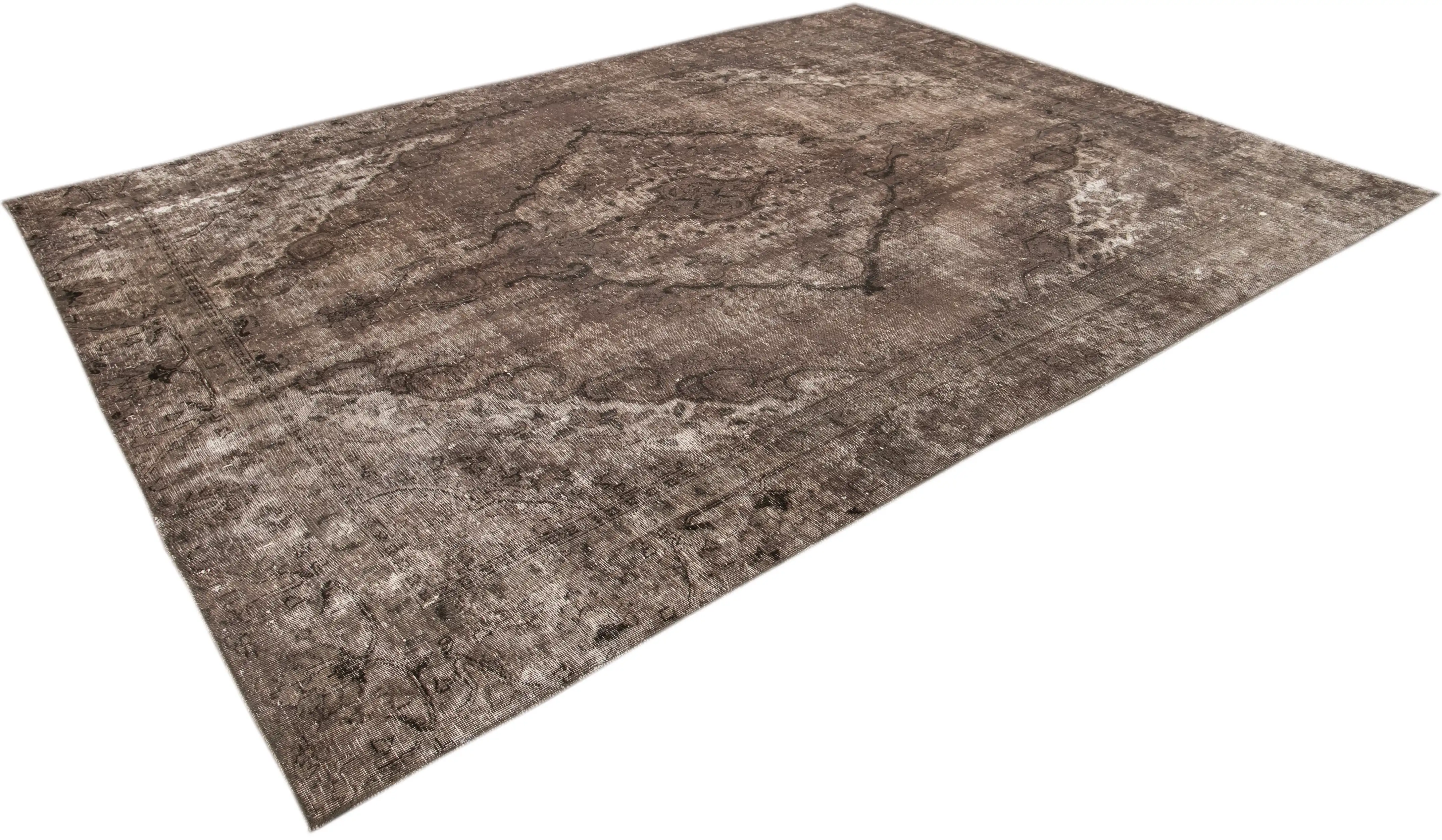 Brown Vintage Medallion Wool Rug 2 Brown Vintage Medallion Wool Rug