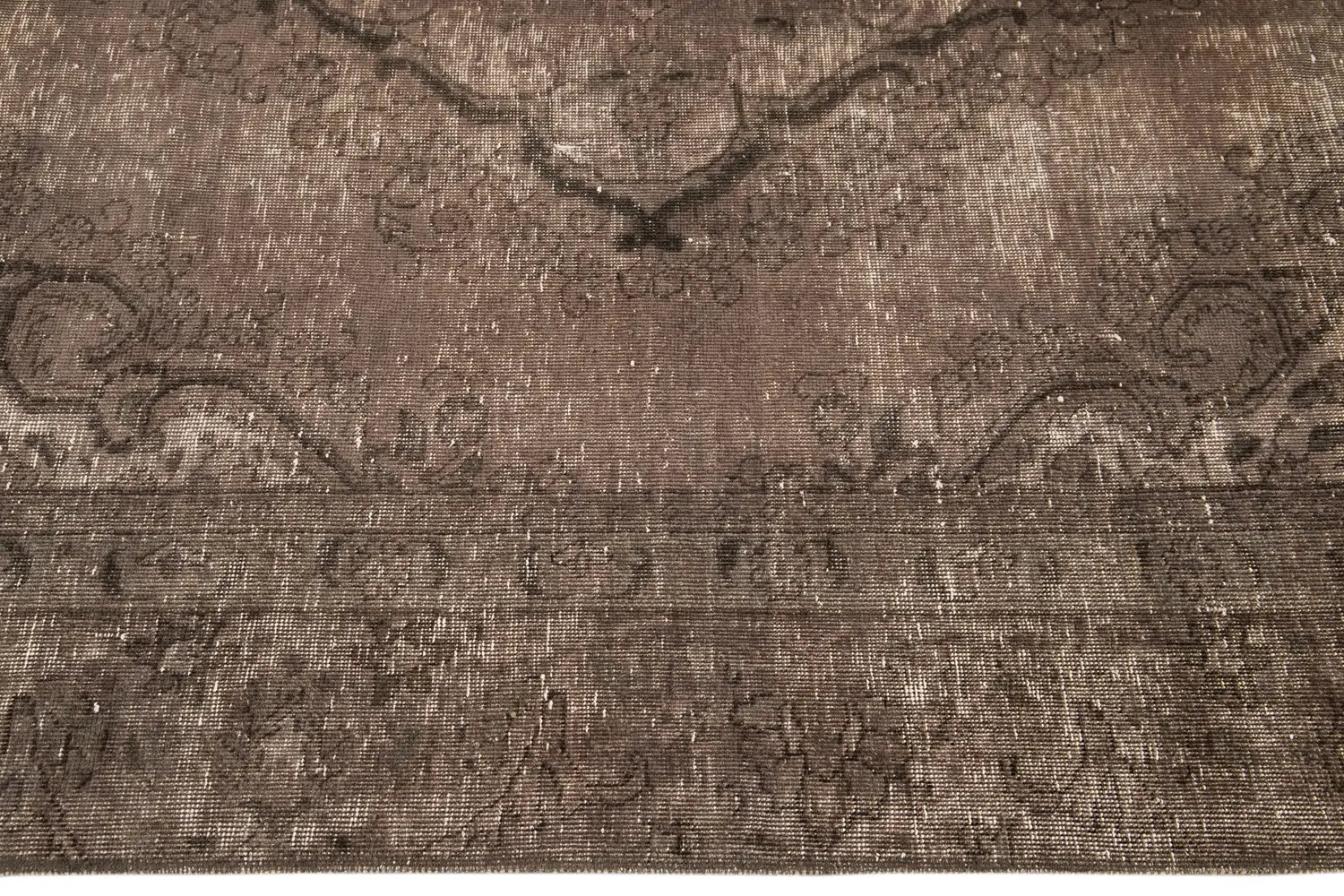 Brown Vintage Medallion Wool Rug 6 Brown Vintage Medallion Wool Rug