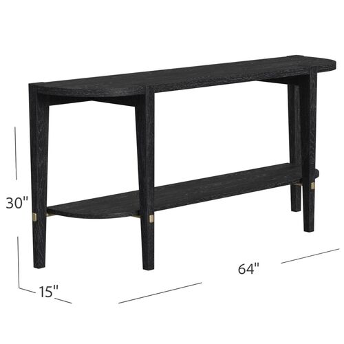 Everett 64" Console Table, Black Wash 7 Everett 64" Console Table, Black Wash