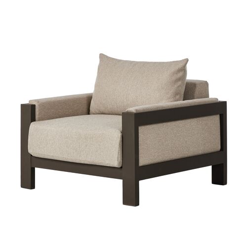 Tongass Outdoor Aluminum Lounge Chair, Concha Fog 1 Tongass Outdoor Aluminum Lounge Chair, Concha Fog