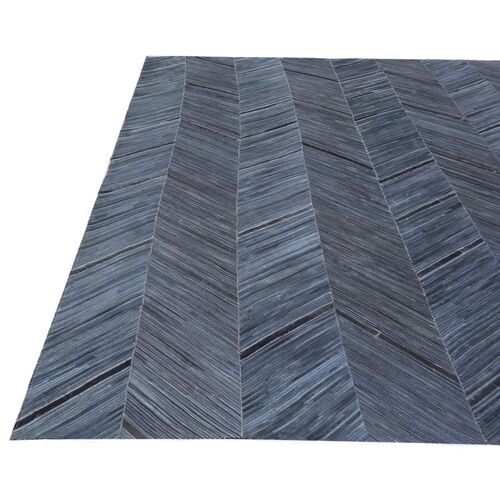 Enfield Hide Rug, Blue 4 Enfield Hide Rug, Blue