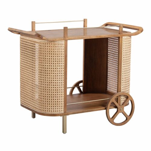 Emmett Rattan Bar Cart, Natural