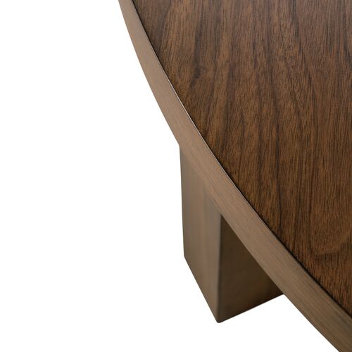 Dawn Round Walnut Veneer Coffee Table, Auburn 4 Dawn Round Walnut Veneer Coffee Table, Auburn