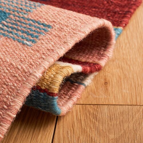 Denali Flatweave Wool Rug, Light Pink/Blue 5 Denali Flatweave Wool Rug, Light Pink/Blue