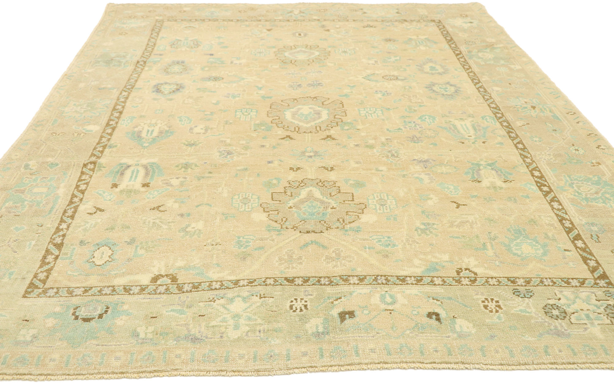 Vintage Turkish Oushak Rug, 5'2 x 7'9 3 Vintage Turkish Oushak Rug, 5'2 x 7'9