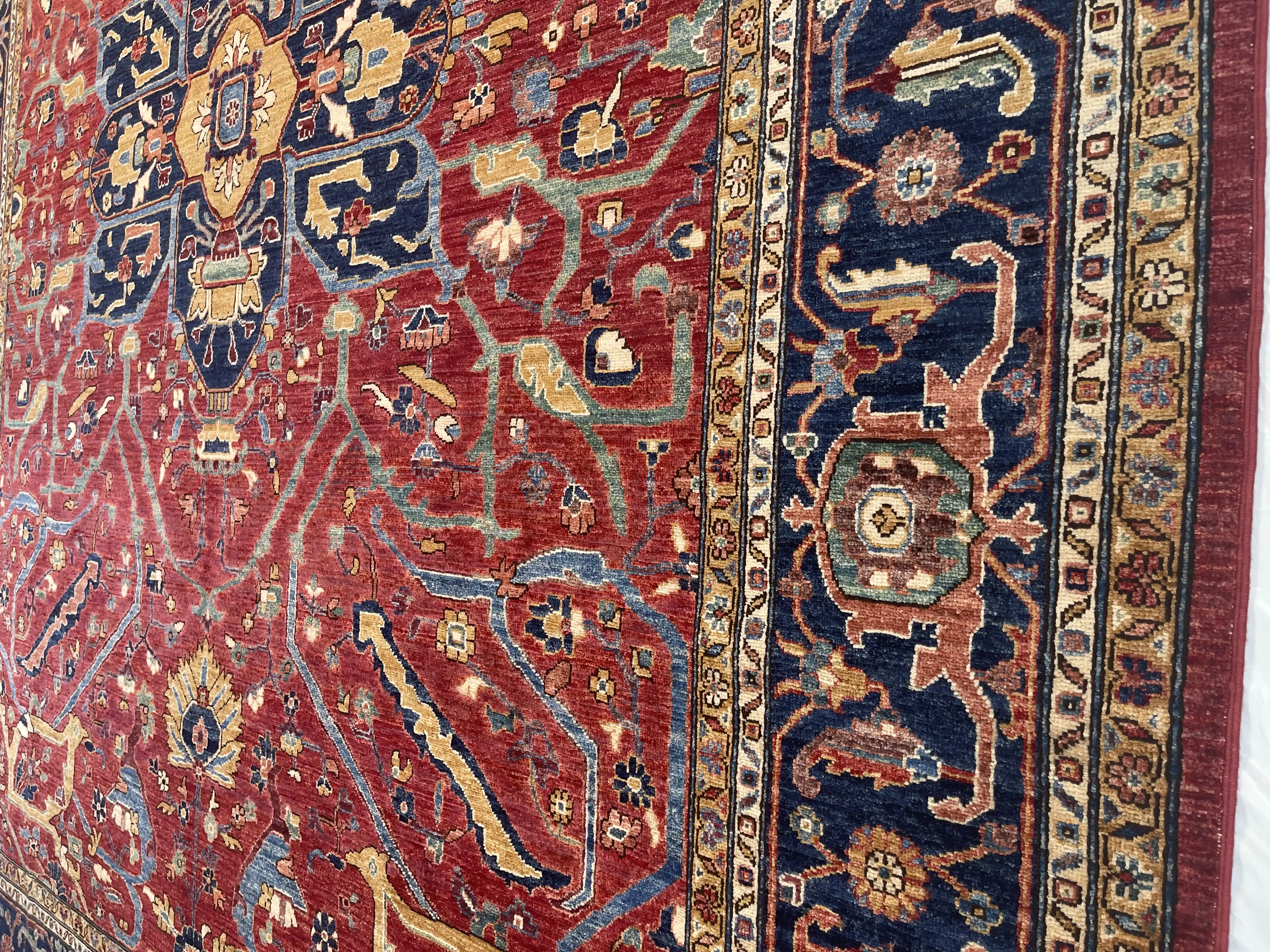9" x 12" Heriz Rug, Red/Blue 2 9" x 12" Heriz Rug, Red/Blue