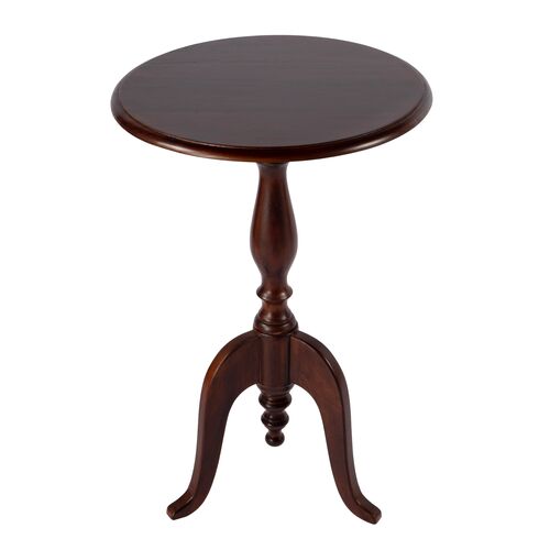 Bella Round Pedestal Side Table, Brown 1 Bella Round Pedestal Side Table, Brown