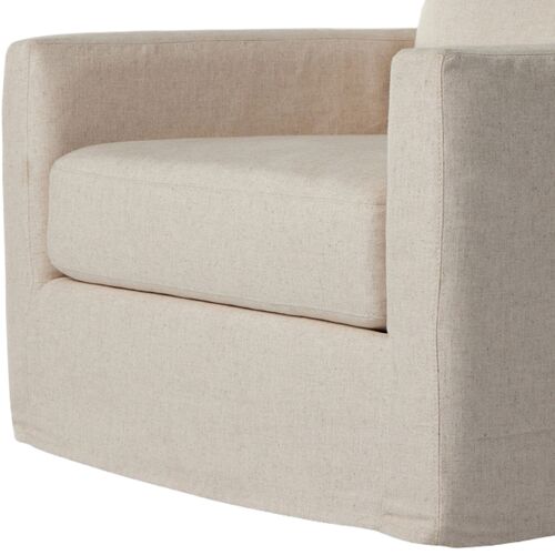 Noor Slipcover Swivel Chair, Performance Linen 12 Noor Slipcover Swivel Chair, Performance Linen