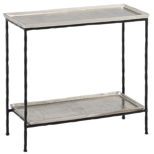 Boyles Side Table, Antique Silver/Black 1 Boyles Side Table, Antique Silver/Black