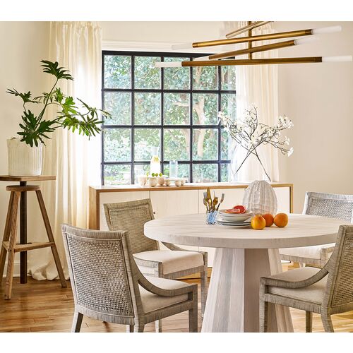 Coastal Living Marino Round Extension Dining Table, White Sand 4 Coastal Living Marino Round Extension Dining Table, White Sand