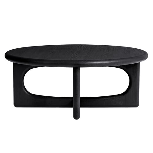 Estee Oak Coffee Table, Wirebrushed Black 1 Estee Oak Coffee Table, Wirebrushed Black