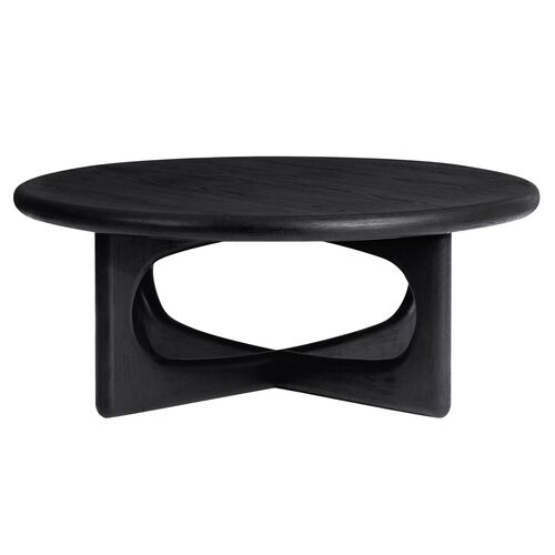Estee Oak Coffee Table, Wirebrushed Black 2 Estee Oak Coffee Table, Wirebrushed Black