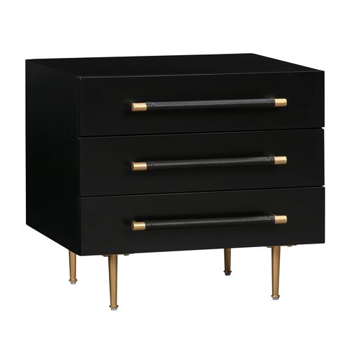 Aria Nightstand, Black/Gold