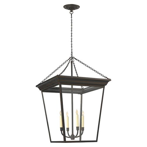 Cornice Glass Lantern, Bronze 2 Cornice Glass Lantern, Bronze