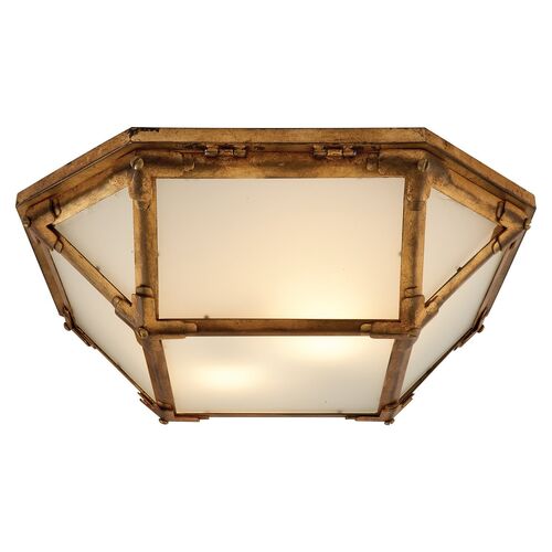 Morris Flush Mount, Gilded Iron 1 Morris Flush Mount, Gilded Iron