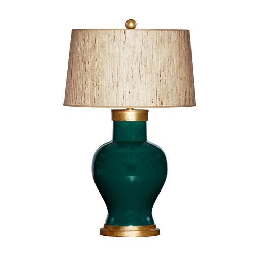 Cleo Table Lamp, Emerald/Gold 1 Cleo Table Lamp, Emerald/Gold