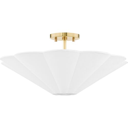 Ursula Semi Flush Mount, Aged Brass