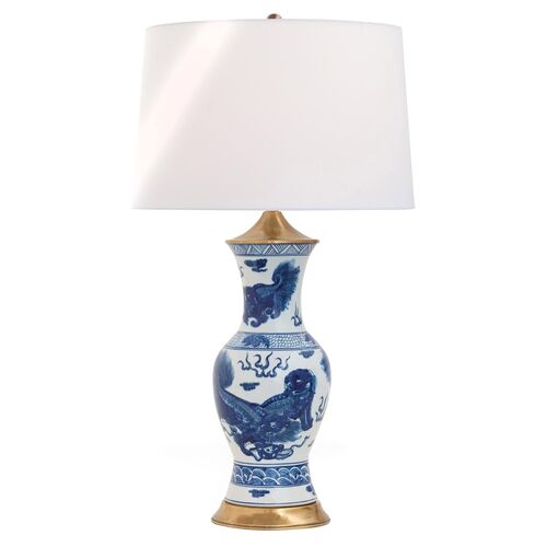 Chow Table Lamp, Blue/White 1 Chow Table Lamp, Blue/White