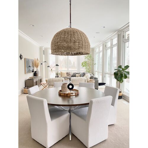 Huxley Chandelier, Textured Bronze/Rattan 2 Huxley Chandelier, Textured Bronze/Rattan